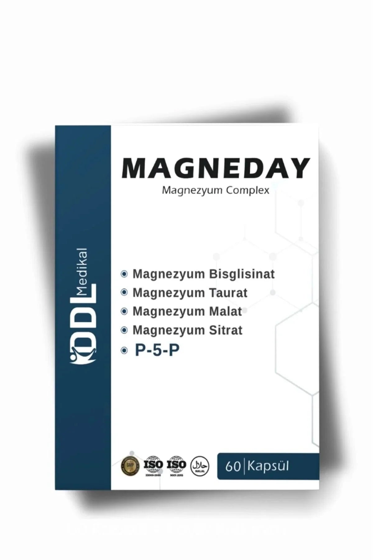 Magneday Magnezyum Complex 60 Kapsül ( Bisiglisinat I Taurat I Malat I Sitrat I B6 Vitamini )