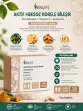 BNLife Aktif Heksoz Korele Bileşik, Diindolmetan, C Vitamini ve Kurkumin – 120 Kapsül