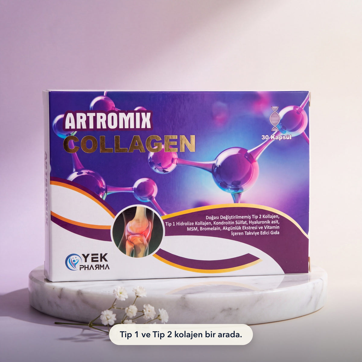 Artromix Collagen 30 kapsül kutusu stüdyo çekimi