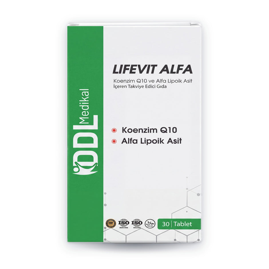Lifevit Alfa 30 Tablet – Alfa Lipoik Asit ve Koenzim Q10 – 1 Şişe, 30 Günlük Kullanım